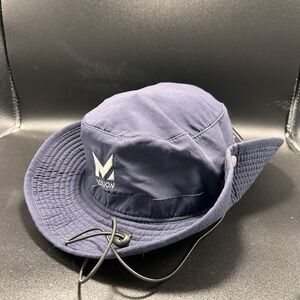 New Mission Bucket Hat Navy Blue Drawstring Adjustable Snap Side 2022